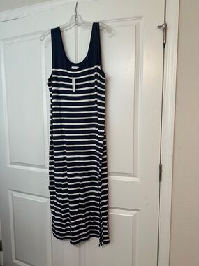 NWT Lou & Grey Navy and White Striped Maxi Dress size XL